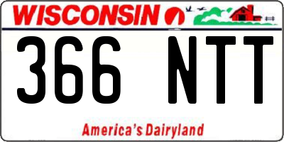 WI license plate 366NTT
