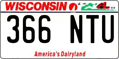 WI license plate 366NTU
