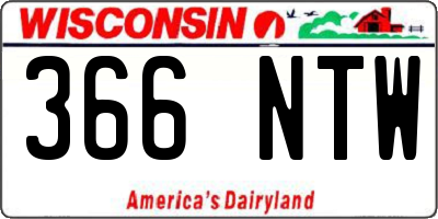 WI license plate 366NTW