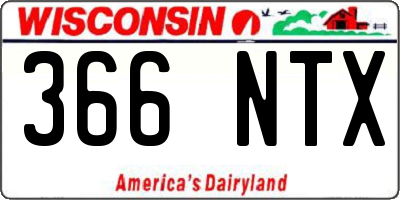 WI license plate 366NTX