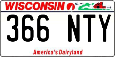 WI license plate 366NTY