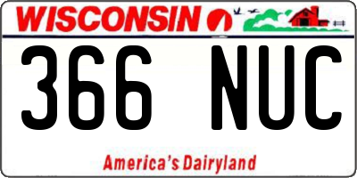 WI license plate 366NUC