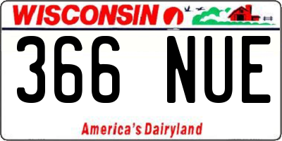 WI license plate 366NUE