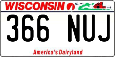 WI license plate 366NUJ