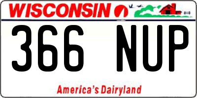 WI license plate 366NUP