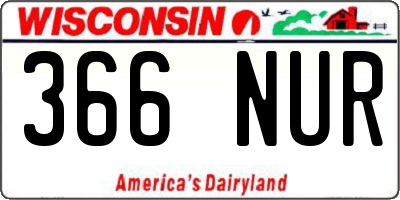 WI license plate 366NUR