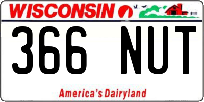 WI license plate 366NUT