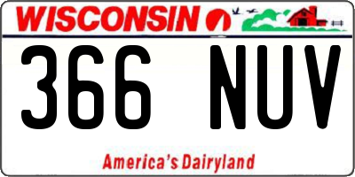 WI license plate 366NUV