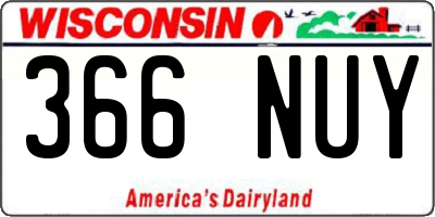 WI license plate 366NUY