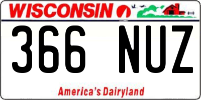 WI license plate 366NUZ