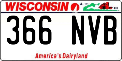 WI license plate 366NVB