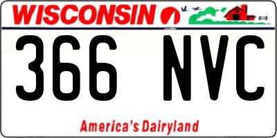 WI license plate 366NVC