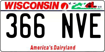 WI license plate 366NVE