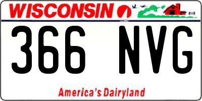 WI license plate 366NVG