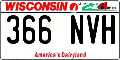WI license plate 366NVH