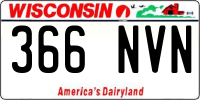 WI license plate 366NVN