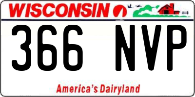 WI license plate 366NVP