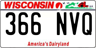 WI license plate 366NVQ