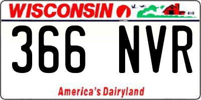 WI license plate 366NVR