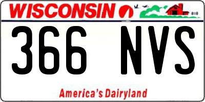WI license plate 366NVS