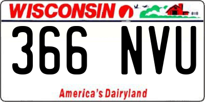 WI license plate 366NVU