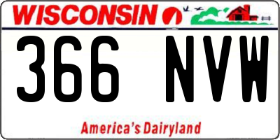 WI license plate 366NVW