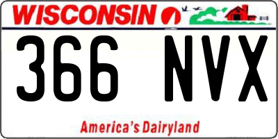 WI license plate 366NVX