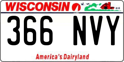WI license plate 366NVY