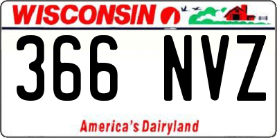 WI license plate 366NVZ
