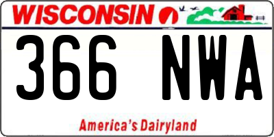 WI license plate 366NWA