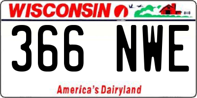 WI license plate 366NWE