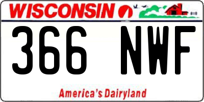 WI license plate 366NWF