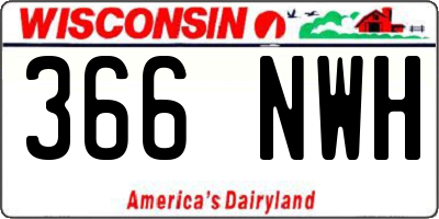 WI license plate 366NWH