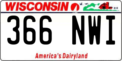 WI license plate 366NWI