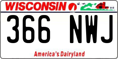 WI license plate 366NWJ