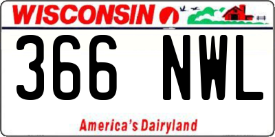 WI license plate 366NWL