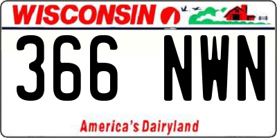 WI license plate 366NWN