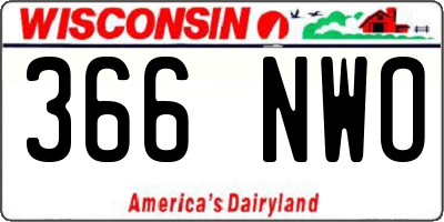 WI license plate 366NWO