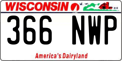 WI license plate 366NWP
