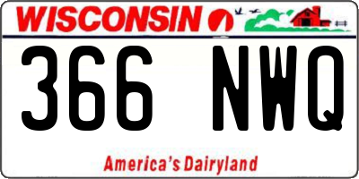 WI license plate 366NWQ