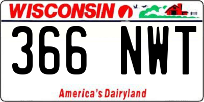 WI license plate 366NWT