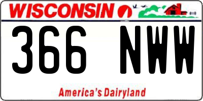 WI license plate 366NWW
