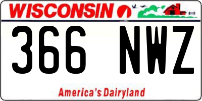 WI license plate 366NWZ