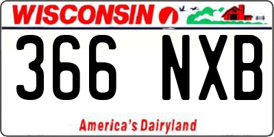 WI license plate 366NXB