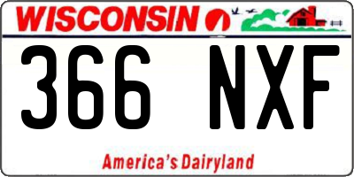 WI license plate 366NXF