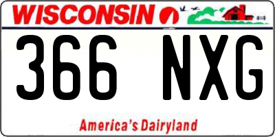 WI license plate 366NXG
