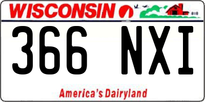 WI license plate 366NXI