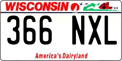 WI license plate 366NXL