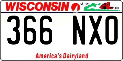 WI license plate 366NXO