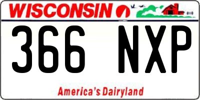 WI license plate 366NXP
